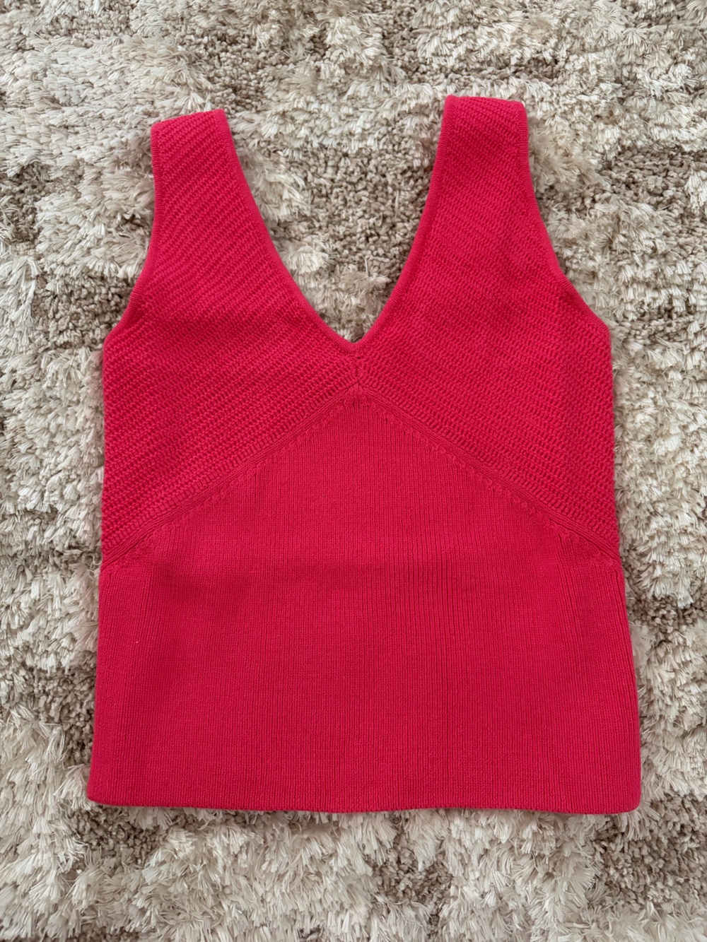 NWT Banana Republic Hot Pink V-Neck Knit Tank Sweater